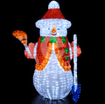 Светодиодная объемная фигура "Снеговик с метлой и лопатой" 1.7м