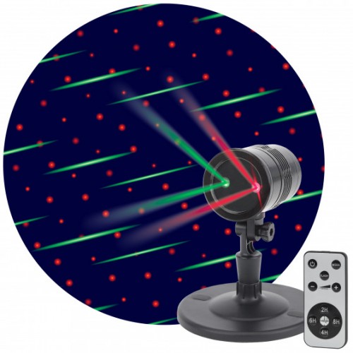 Лазерный проектор Метеоритный дождь 2 цвета с пультом ДУ