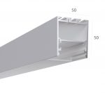 Накладной алюминиевый профиль (высота 50мм ширина 50мм) с рассеивателем (2м)