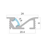 Врезной профиль с антислепящим эффектом 24х9мм 3м