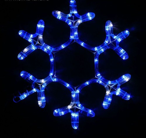 Светодиодная "Снежинка" Сине-Белая с мерцанием 39см